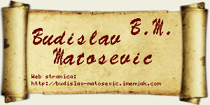 Budislav Matošević vizit kartica